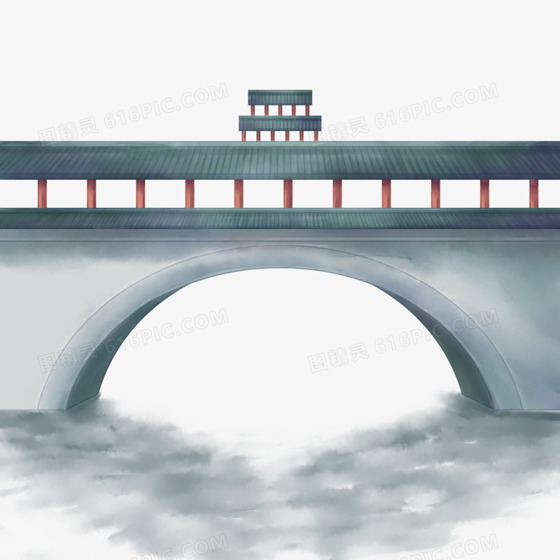 唯美中国风古寨石桥
