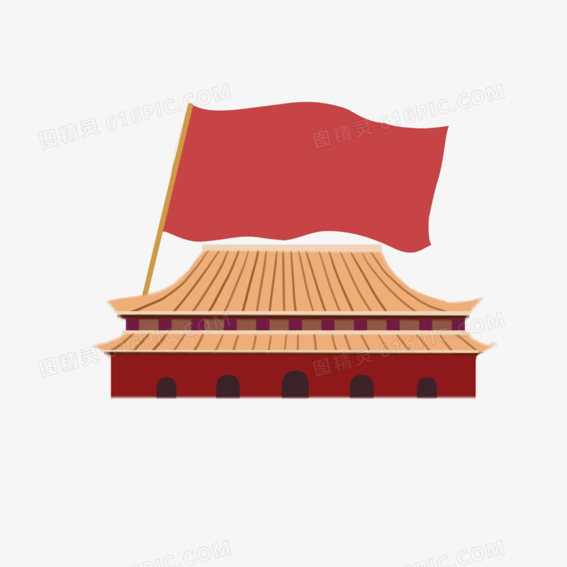 卡通国庆天安门元素