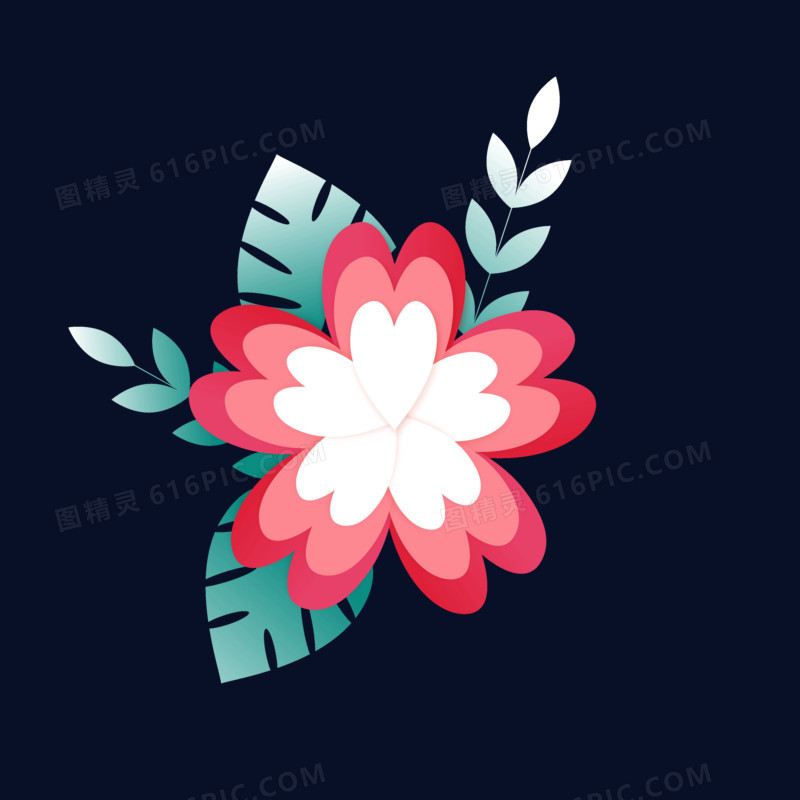 立体红色剪纸手绘设计