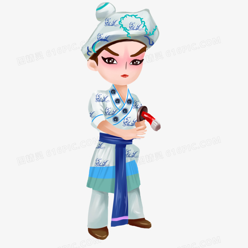 手绘唱戏人物素材