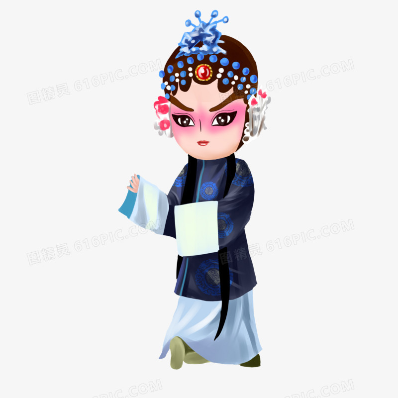 手绘唱戏人物造型素材