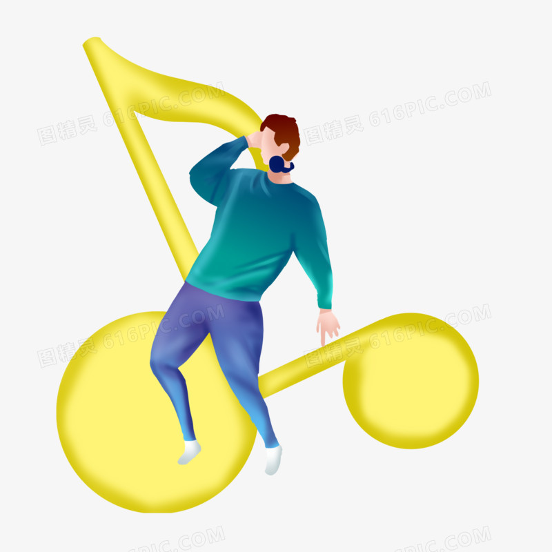 手绘波普扁平音乐素材
