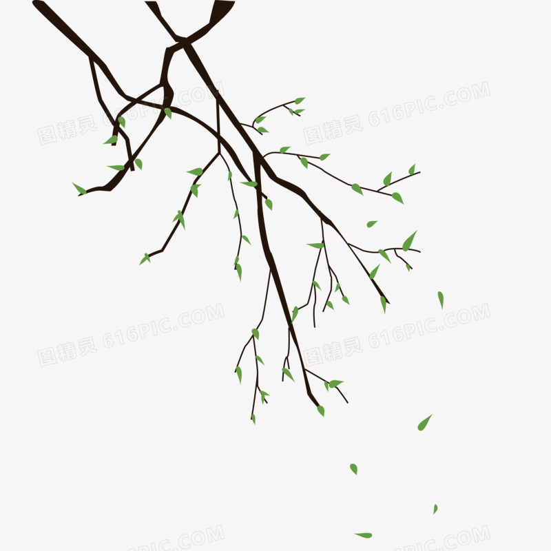 树枝创意手绘插画