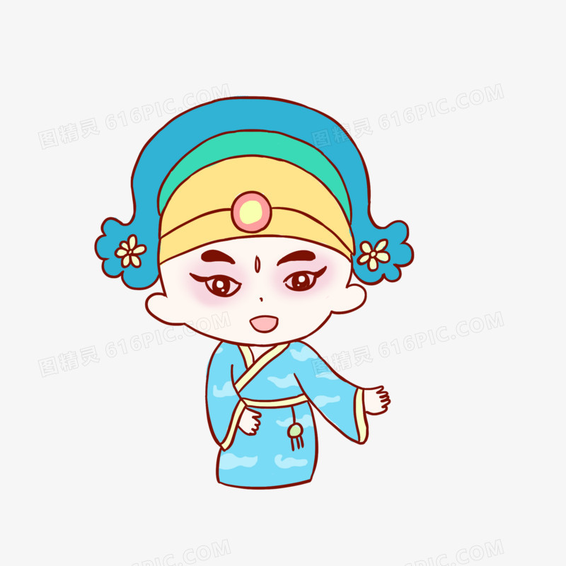 京剧Q版人物手绘卡通元素