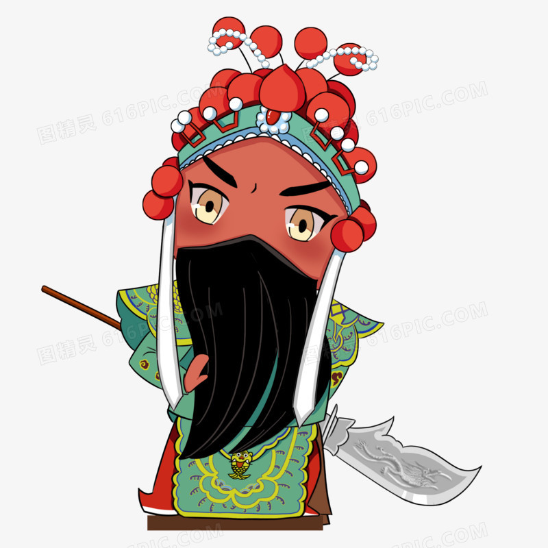 卡通Q版关羽京剧人物