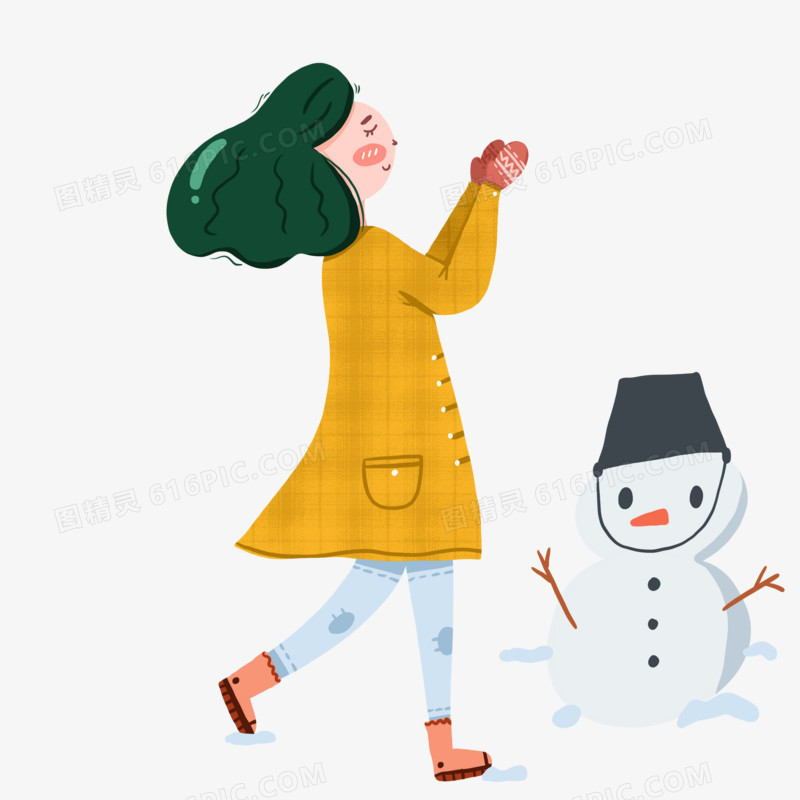 卡通可爱冬季雪人