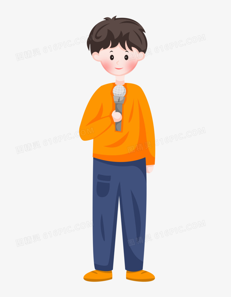 中国记者日之手绘卡通男记者