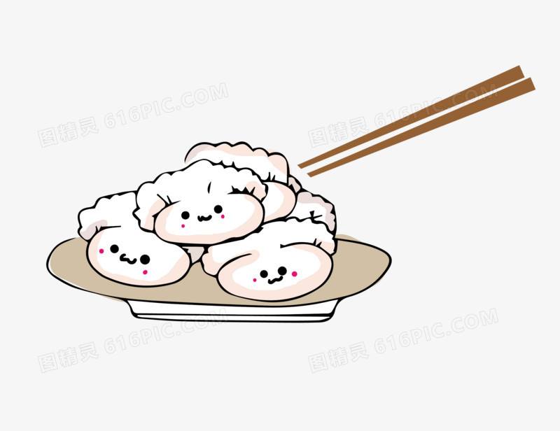 手绘节日饺子矢量图插画
