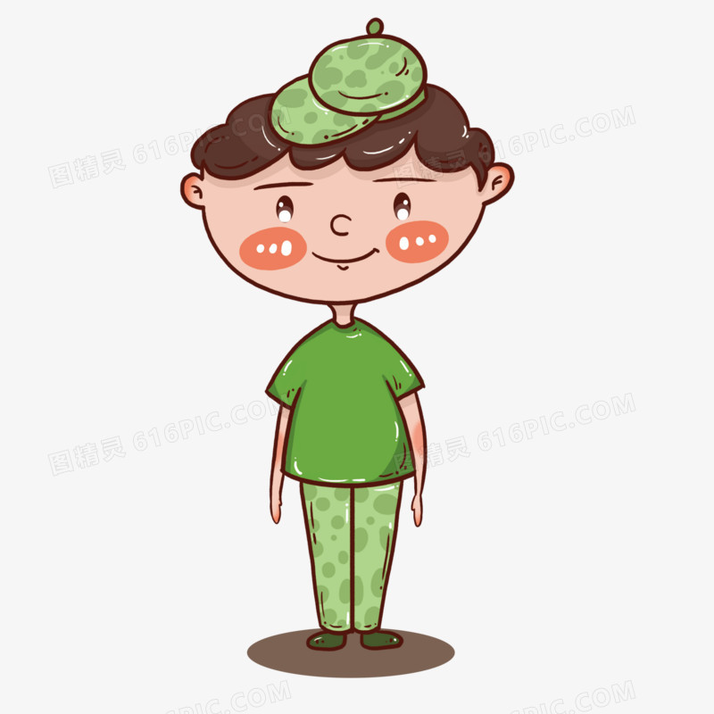 穿军服军训的小男孩