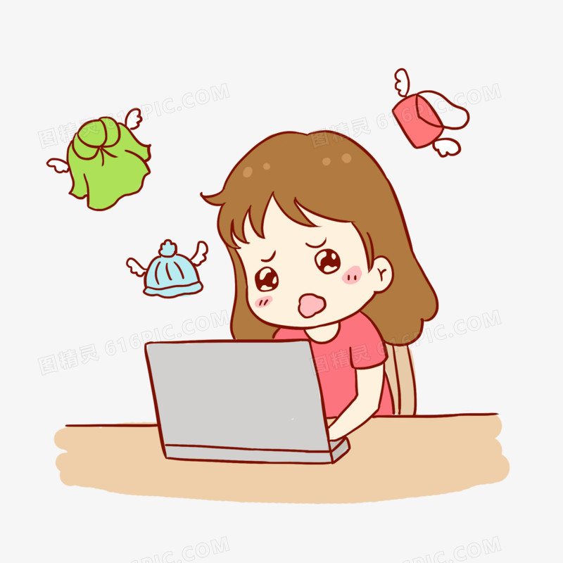 双十一淘宝购物手绘卡通元素