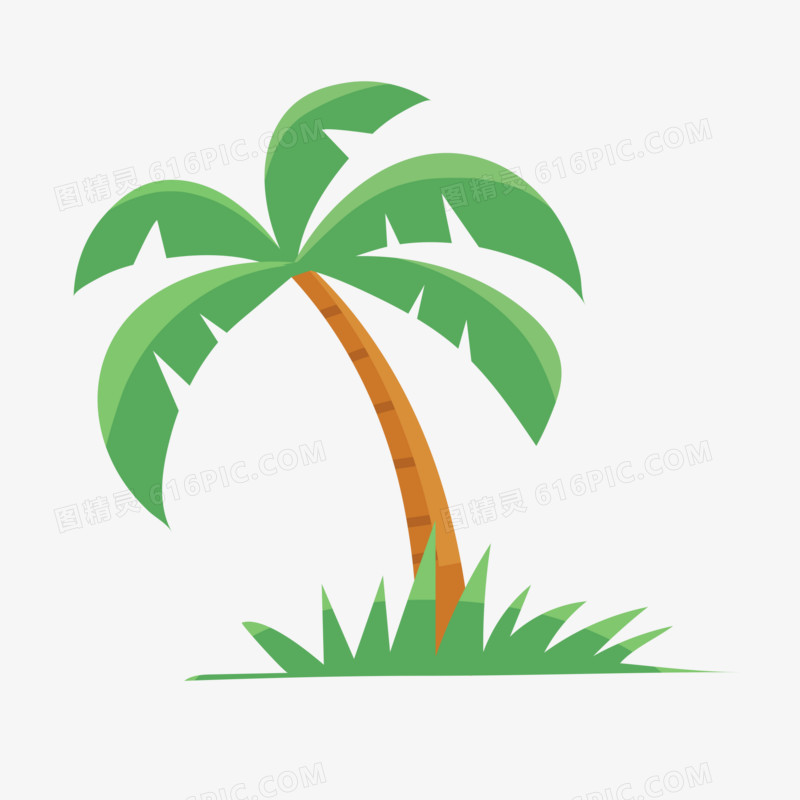 ai矢量简约植物夏季植物椰子树png免抠