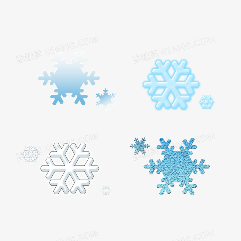 矢量冬季雪花精美样式卡通免抠元素