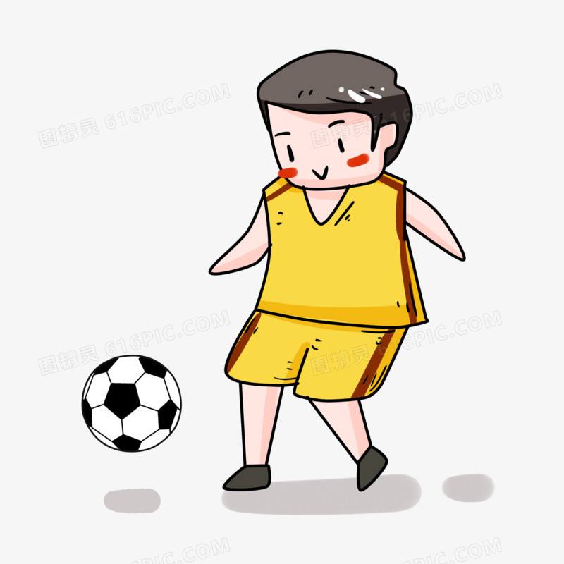 踢足球运动男孩插画
