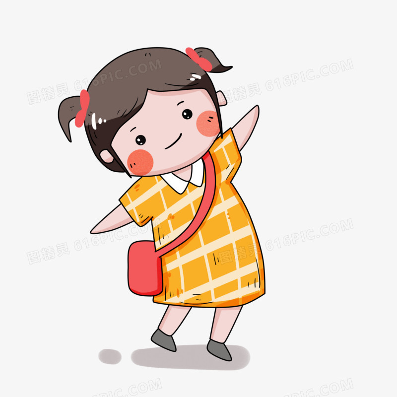 女孩开学季上学打招呼