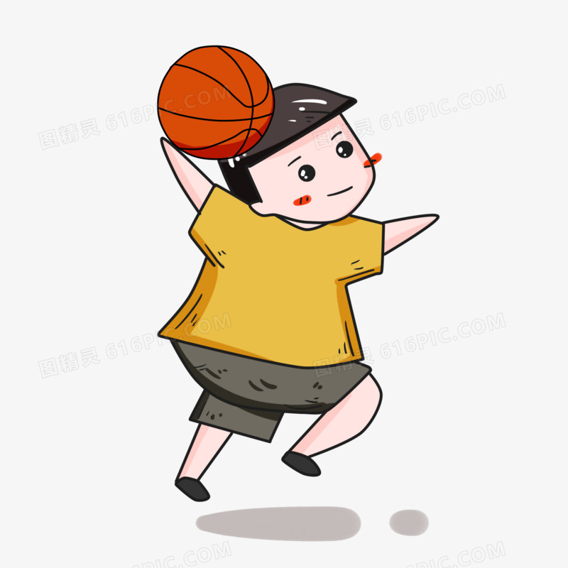 打篮球男孩可爱插画