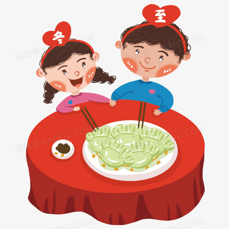 冬至情侣一起吃饺子场景