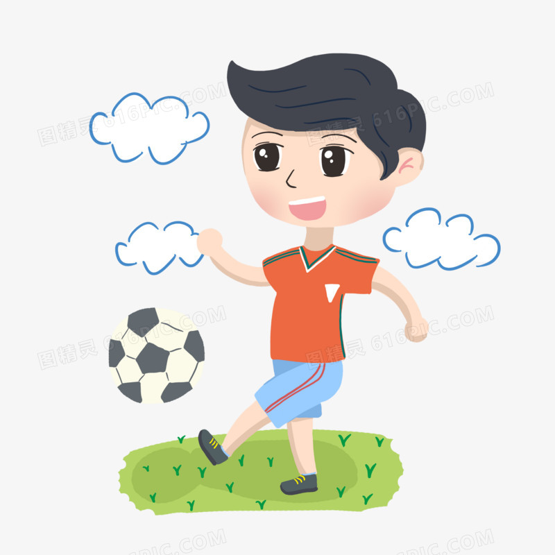 运动人物卡通可爱男孩元素