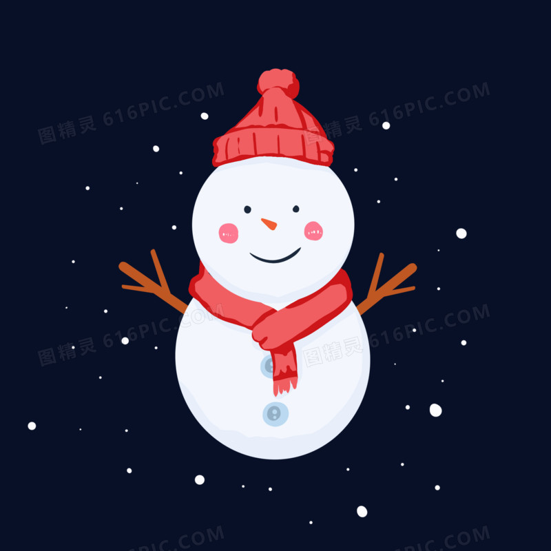 卡通手绘小雪人