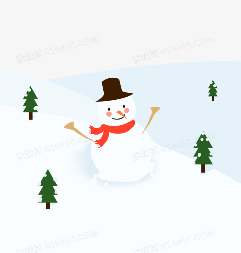冬至卡通手绘雪人