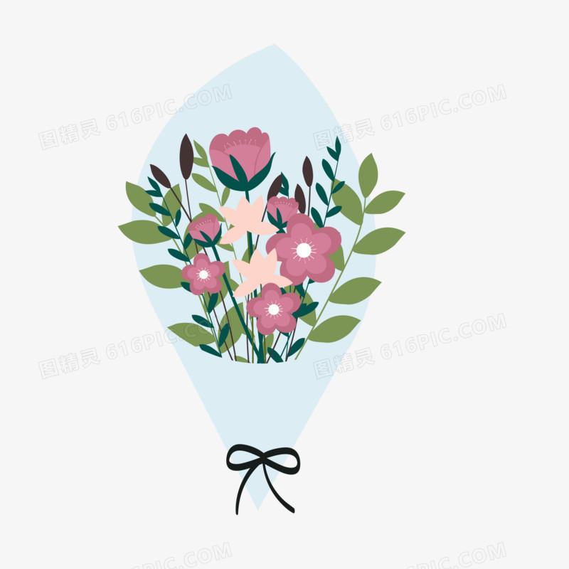 ai矢量png免抠植物花朵手捧花花束花朵