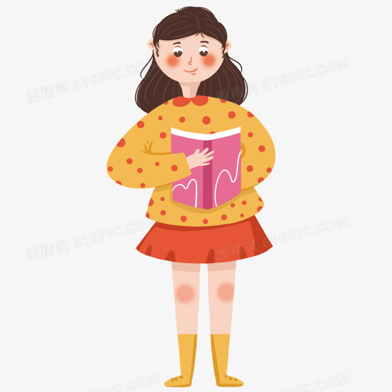 站着认真看书的女生