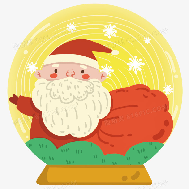 水晶球里的圣诞老人驮着礼物