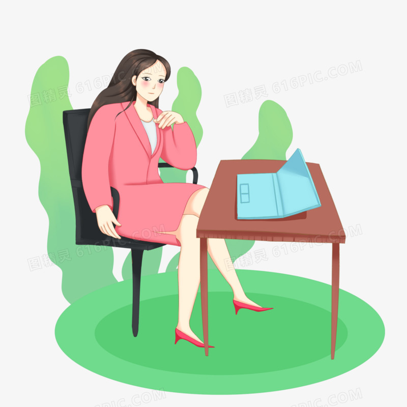 可爱商务人物手绘图