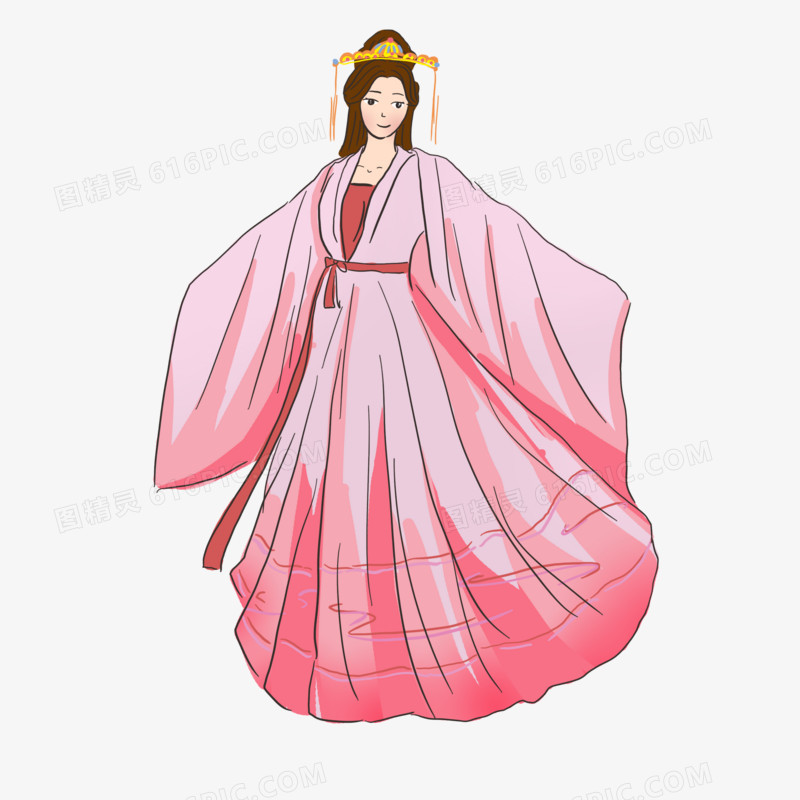 古风简约少女卡通人物元素
