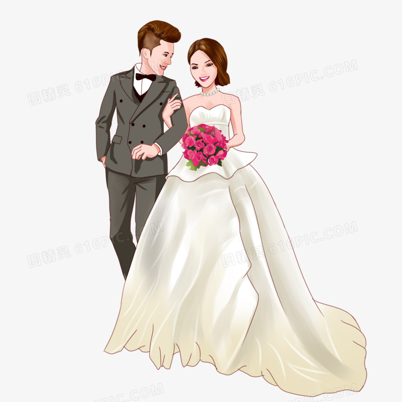 手绘现代婚礼庆典素材