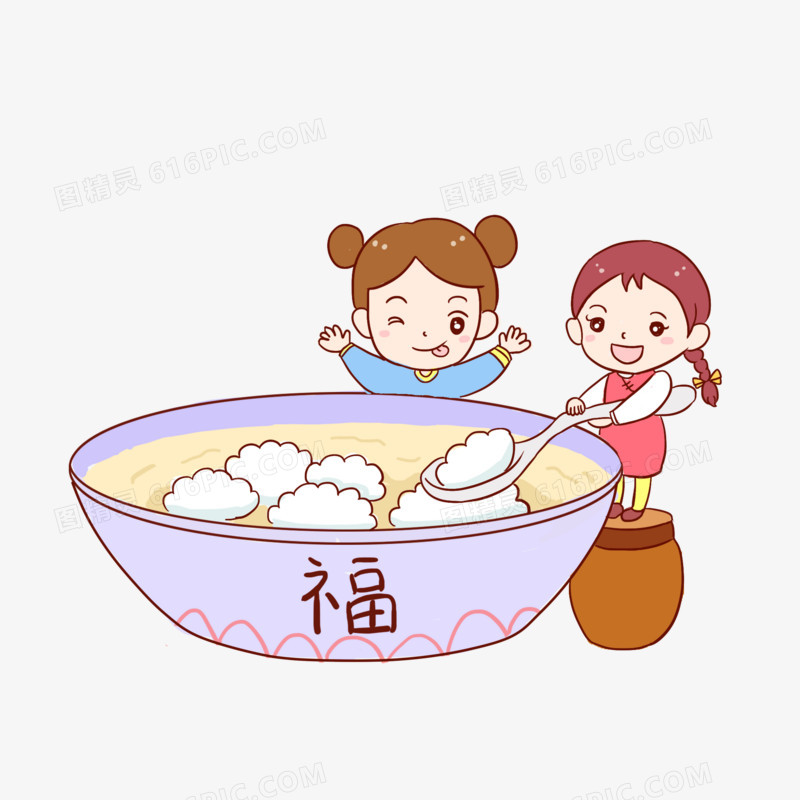 春节吃饺子习俗手绘卡通元素