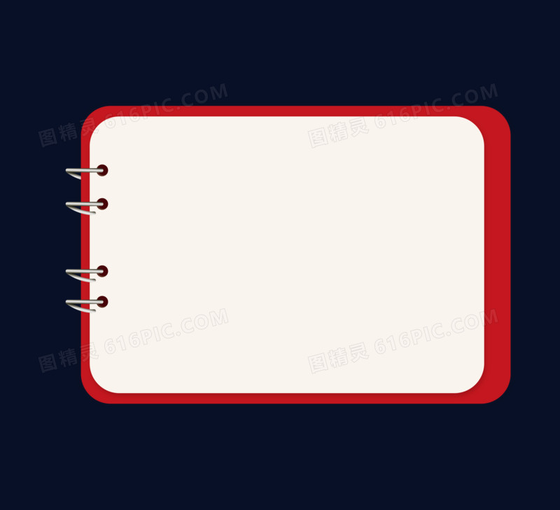 红色笔记本手绘设计素材