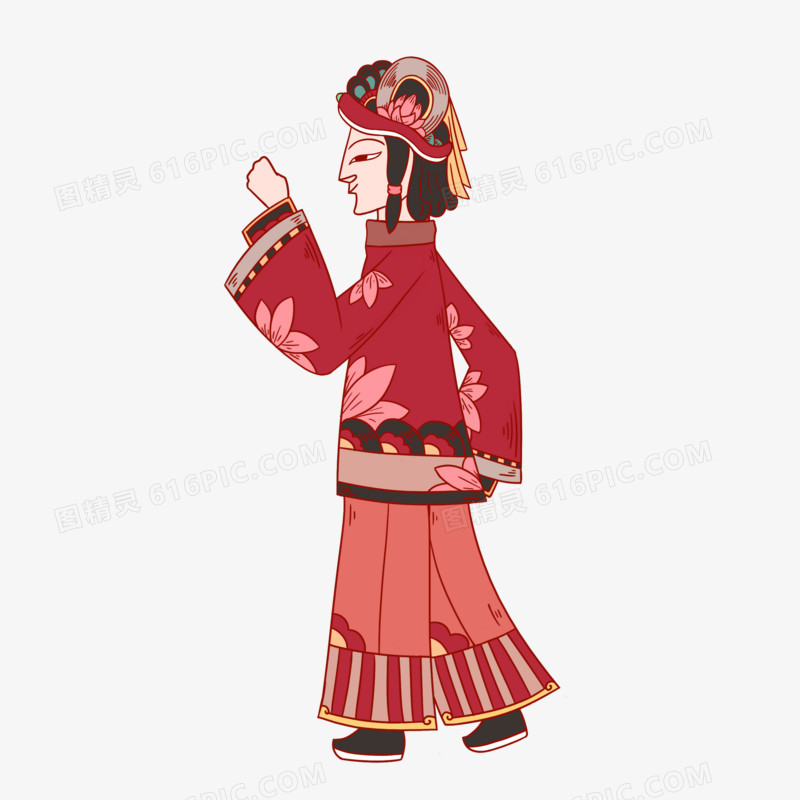 中国传统文化皮影人物卡通手绘元素