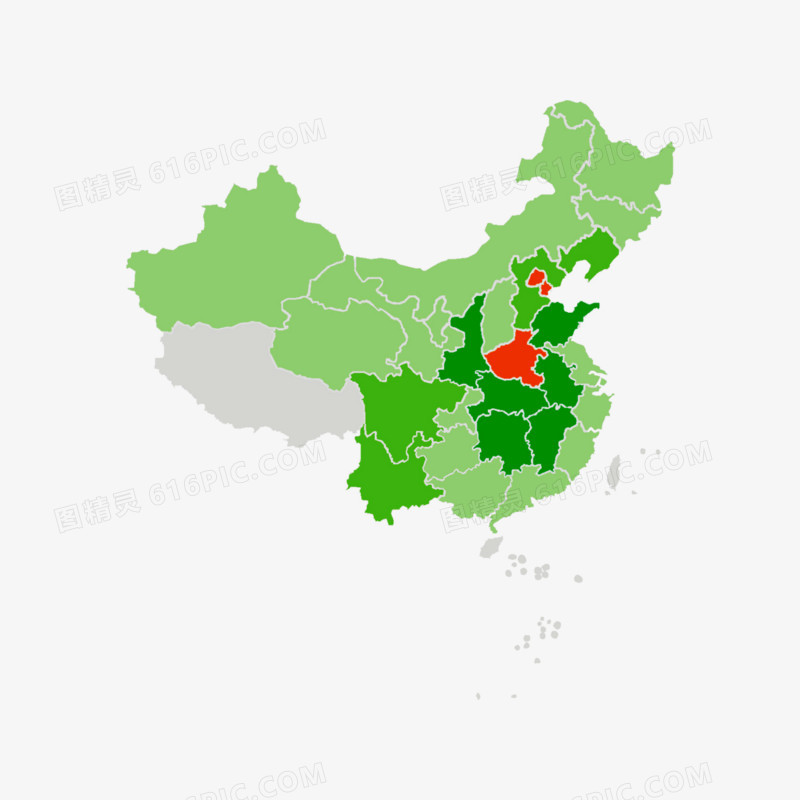 绿色中国地图手绘设计