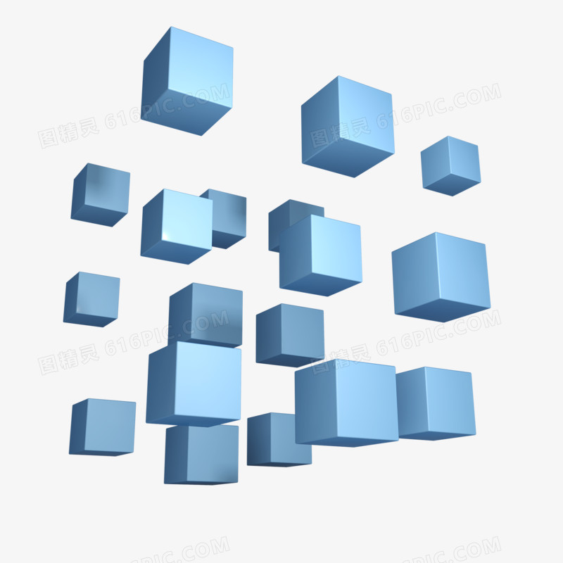 魔方立体魔方漂浮元素立方块立方体商务