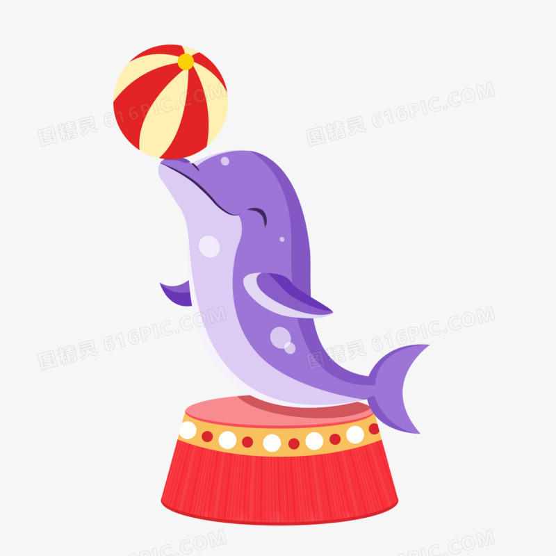愚人节之手绘卡通表演的海豚