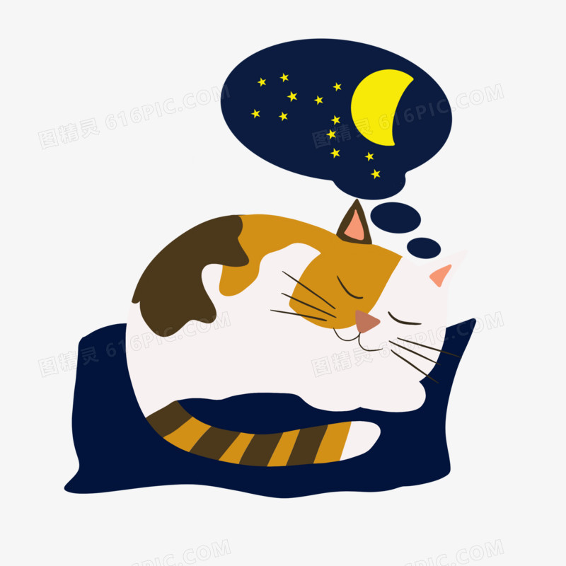 世界睡眠日动物手绘星星月亮