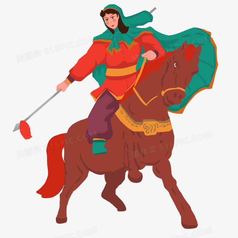 中国传统文化花木兰卡通人物形象