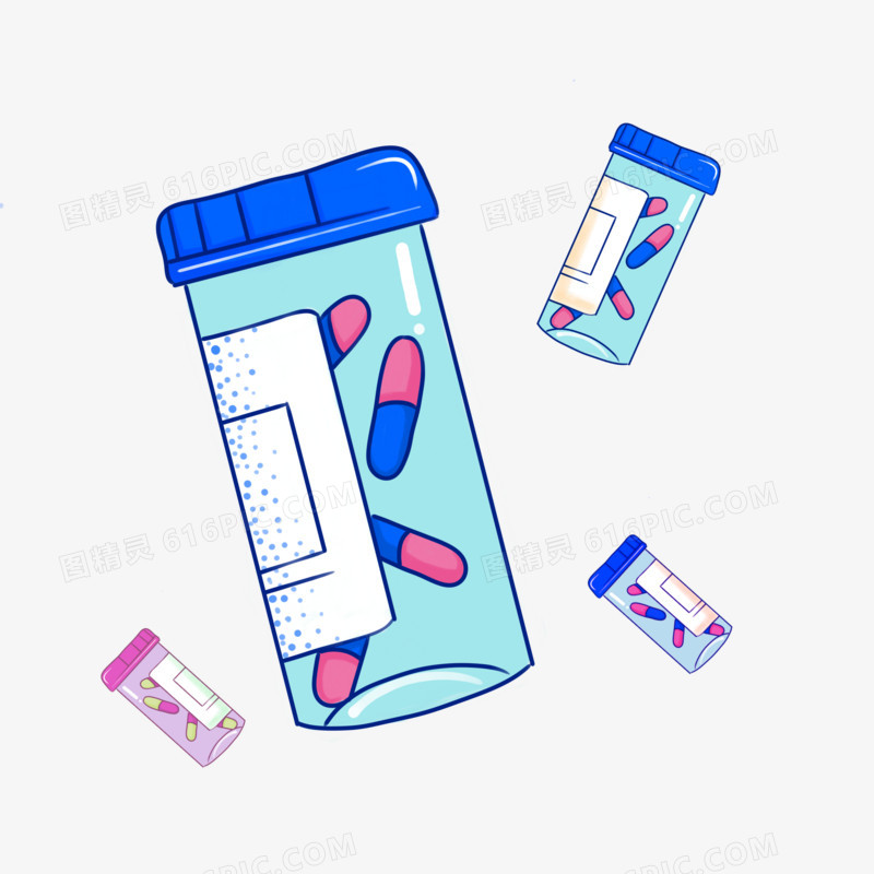 药丸药瓶免抠元素