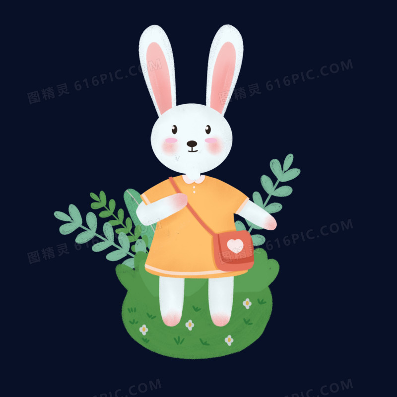 手绘卡通可爱小兔子动物