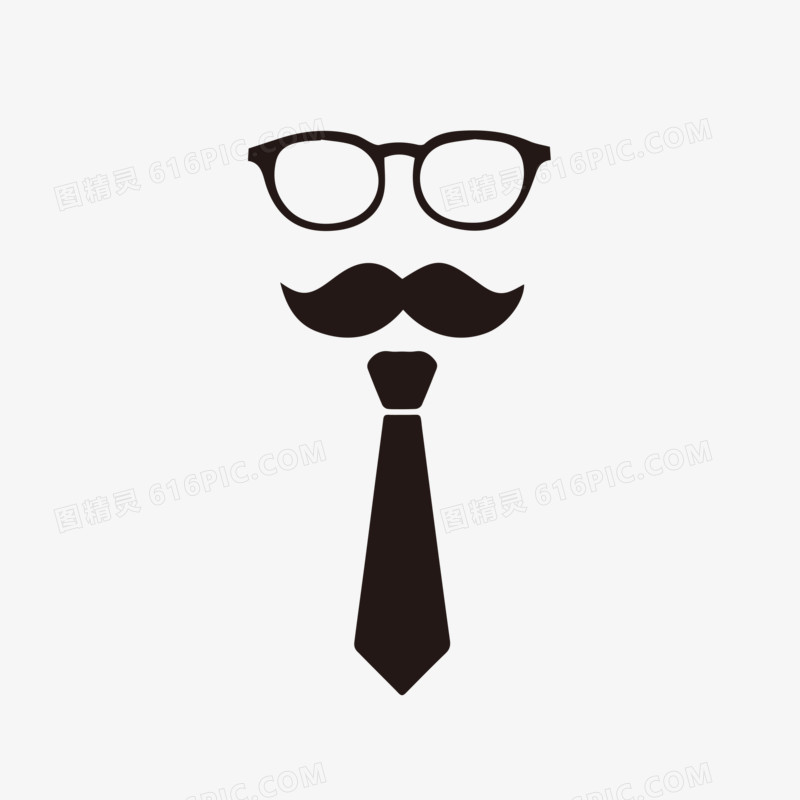 眼镜胡子领带创意矢量元素