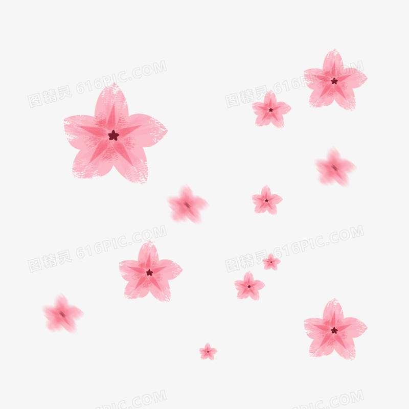 粉色花卉漂浮元素