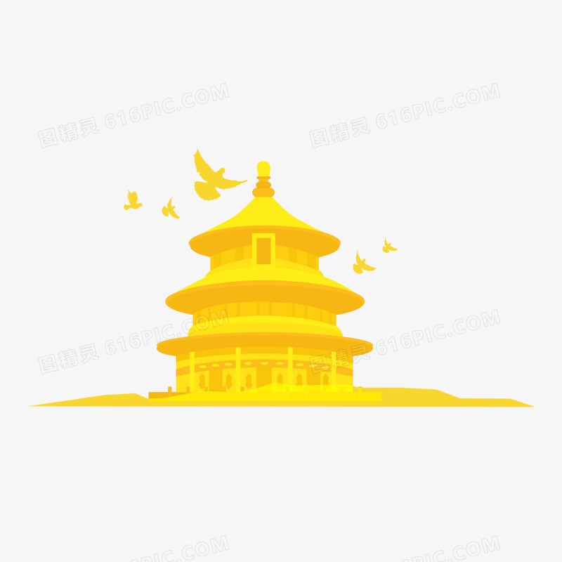 金色北京天坛公园建筑元素
