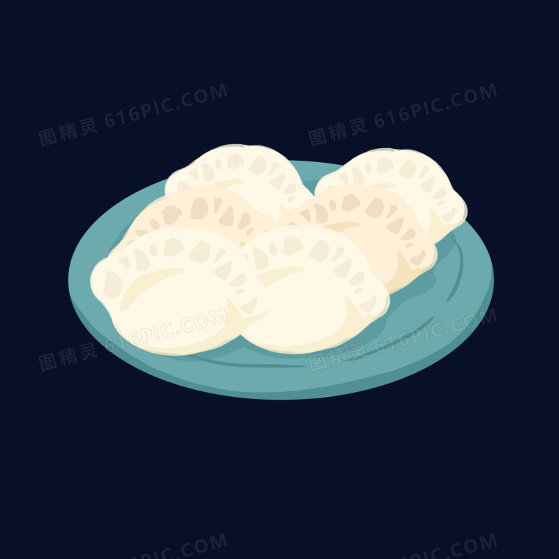 卡通食物饺子元素