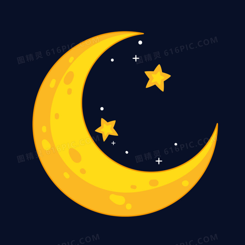 卡通闪烁的月亮星星元素