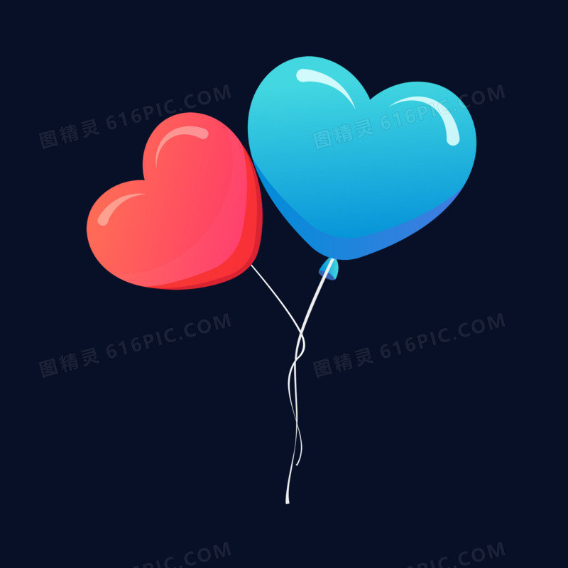 爱心形状的气球元素