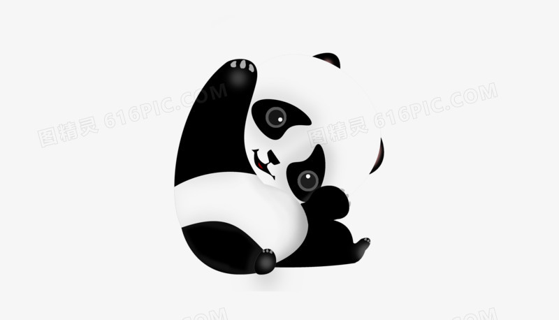可爱卡通大熊猫手绘元素