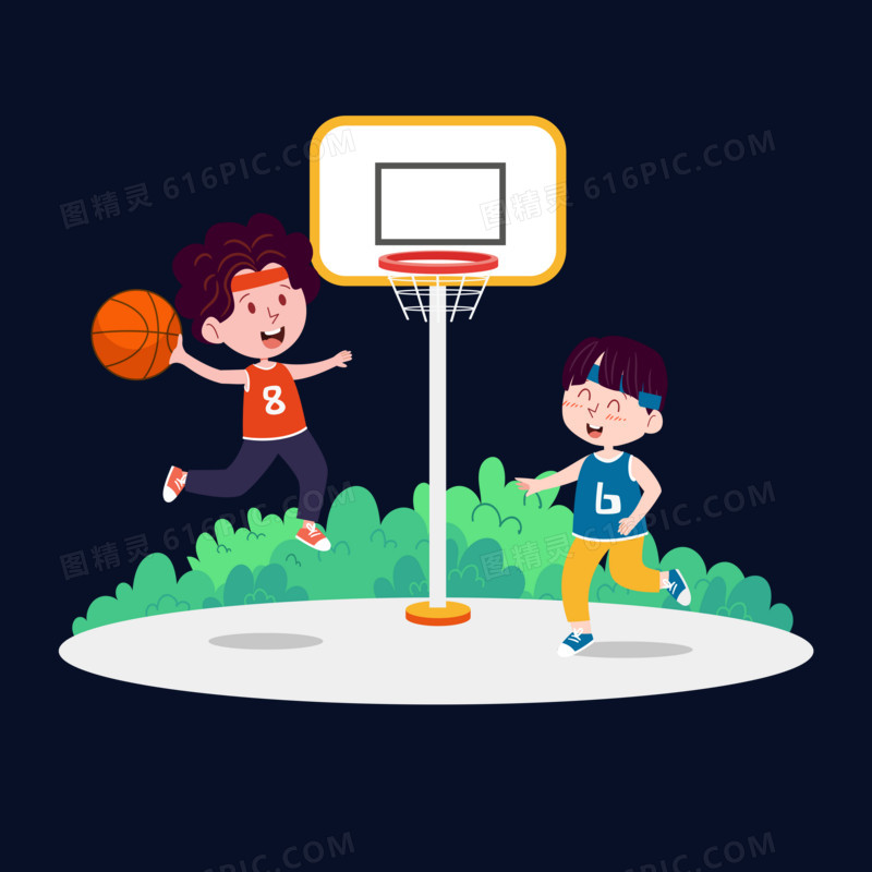 男孩打篮球人物元素