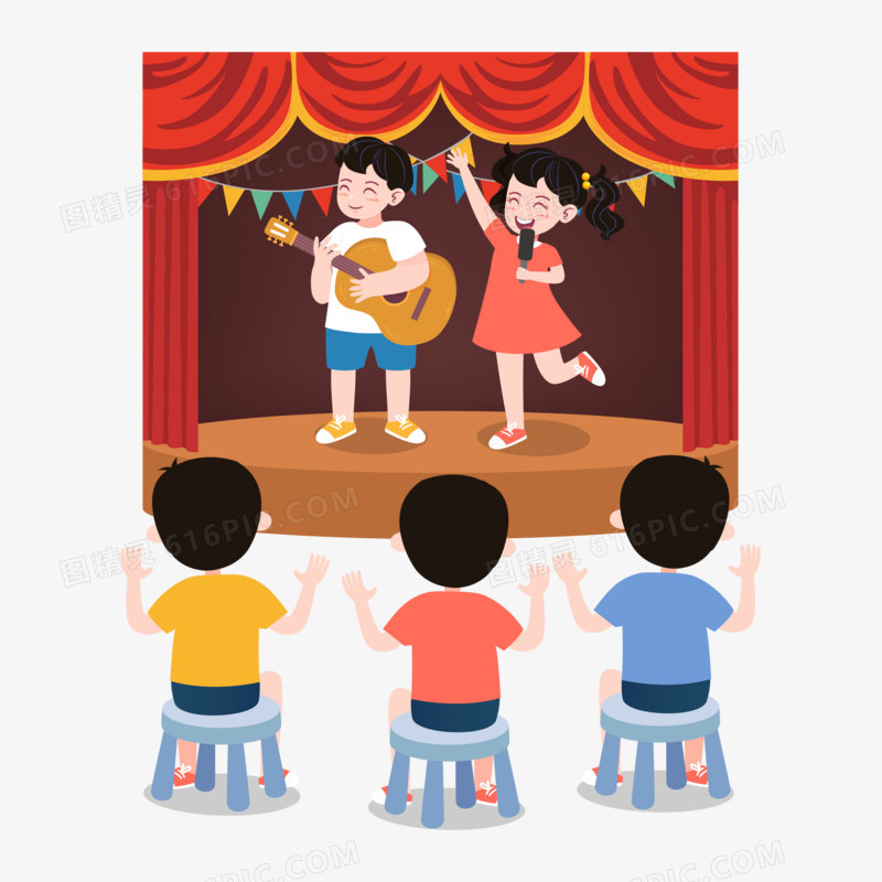 儿童表演活动观众场景元素