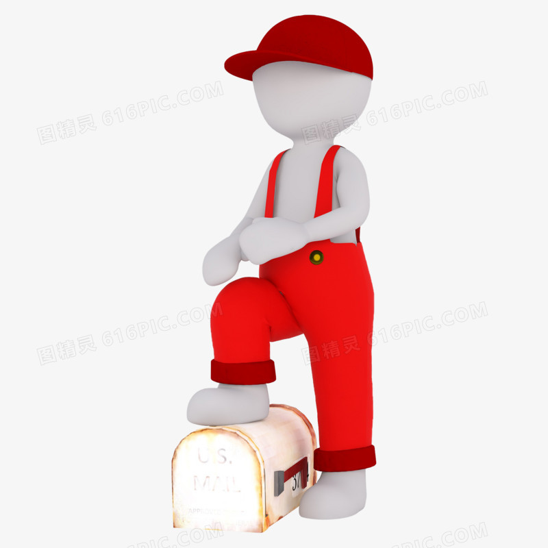 3D立体小红人踩着小凳子维修