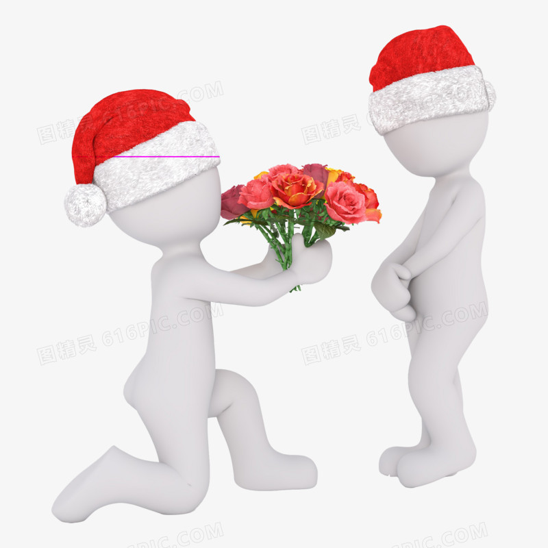 3D红帽立体小人求婚